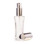 30ML Clear Glass Round Waisted Perfume Bottle With Silver Spray & Silver Cap 18 410