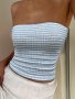 Striped Tight Fit Tube Top Casual Strapless Knit Crop Top For Spring & Summer Women's Clothing