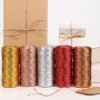 1 Roll Golden Twine String Thread Twist Ties With Coil Ribbon Metallic String For Jewelry Cord Diy Craft String Gift Wrapping Packing