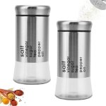 Salt & Pepper Set Steel Glass