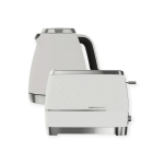 Cosmopolis Dome Kettle & 2 Slice Toaster Set White & Chrome
