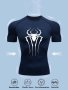 Fashion Printed Athletic Muscle Fit T-Shirt Men's Breathable Compression T-Shirt Comfy Top For Summer Sport