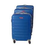 Smte 3 Piece Holiday Luggage Set Black Blue With Keychain