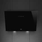Smeg 90CM Black Vertical Hood Cooker Hood - KV394N