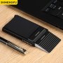 1PC Men's Anti-theft Slim Aluminum Wallet With Elasticity Back Pouch Id Credit Card Holder MINI Rfid Wallet Automatic Pop Up Card Holder