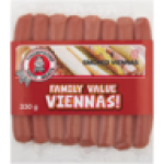Family Value Smoked Viennas 330G