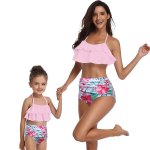 Matching Mom Or Daughter Pink Botanical Print Two-piece Bikini - XL
