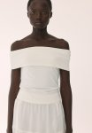Off-the-shoulder Jersey Top - White