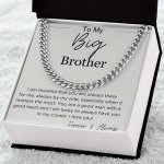 1PC Trendy Creative Titanium Steel Cross Pendant Necklace - To My Big Brother Cuban Necklace Decorative Accessories For Holiday