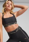Puma Mid Impact Deco Glam Bra - Black & Deco Glam