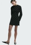 Draped Dress - Black & White Striped