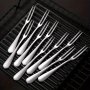 10PCS Stainless Steel Fruit & Dessert Fork Set - Reusable Modern Cake & Salad Forks For Kitchen & Dining