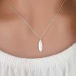 Roxanne 925 Sterling Silver Surfboard Dainty Necklace 13X12MM 45CM Chain