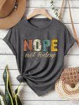 Letter Print Crew Neck T-Shirt Casual Short Sleeve T-Shirt For Spring & Summer Women's Clothing