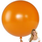Kalor 36 Inch Giant Retro Orange Balloons 6 Pack Large Round Retro Orange Latex Balloons For Anniversary Birthday Christmas Wedd