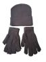 Winter Gloves Fingerless Gloves And Beanie Set Black