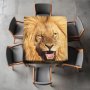 Male Lion Square Tablecloth By Fanie Heymans