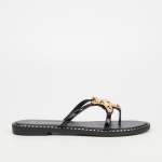 Artemis 5 Flat Sandal - Black - Black 7