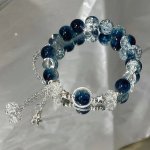 1PC Homeopathic Healing Crystal Bracelet With Artificial Cat's Eye & Moonlight Beads Solid Butterfly Charm Energy Balancing Jewe