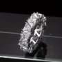 1pc Men's Classic Triangle Zirconia Decor Ring For Daily Wear For Banquet Party Holiday Birthday Anniversary Gift