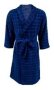 & 39 S Bathrobe Terry Shawl Collar One Size Fits All - Checkered Blue
