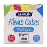 Marlin Memo Cubes Assorted Pastels 5 Colurs Per Cube 100MMX100MM - Pack Of 12