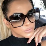 Oversized PC Frame Fashion For Women Men Anti Glare Sun Shades Glasses For Driving Beach Travel