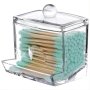 1pc Cotton Swab Holder Cotton Ball Dispenser Organizer Clear Bathroom Storage Containers