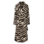 Brown Abstract Highneck Coat