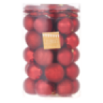 Red In Tube Christmas Balls & Stars 50 Piece