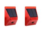 Solar Strobe Alarm Motion Detector With Remote Control Siren 2 Piece