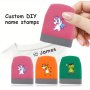 1pc Custom DIY Cartoon Name Stamp Washable Colorfast Ink Self-Inking Personalized Signature Seal For Clothing & School Supplies Teacher Stamp Ideal For Halloween &