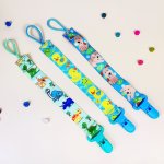 Cute Cartoon Plastic Pacifier Holder Funny Pattern Pacifier Chain With Clip