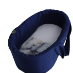 Newborn Carry Cot Navy Blue Elephant Portable Baby Bassinet
