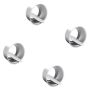 4 Pack - 5 Inch Round Cake Pan With Removable Base - Silver