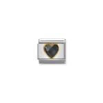 Composable Classic Multifaceted Black Heart Link