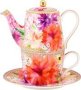 Maxwell & Williams Maxwell And Williams Dahlia Daze Tea 4 One With Infuser 340ML Pink