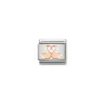 Composable Link Rose Gold Swans