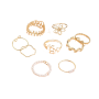 Leaf & Faux Pearl Decor Ring 10 Pieces