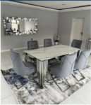 Sydney Dining Table- Silver Frame