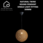 Natura L Twine Round Pendant Single Light Fitting - 350MM