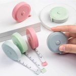 1PC MINI Small Soft Ruler 1.5 Meters Plastic Tape Measure Household Cute Automatic Retractable Type Leather Ruler Tape Measuring
