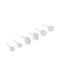 Silver Diamante Mixed Stud Earrings 3-PACK