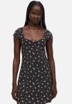 Cap-sleeved Jersey Dress - Black