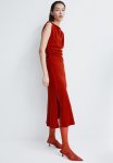 Draped Bodycon Dress - Red