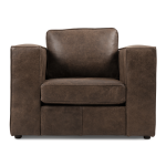 @home Huxley 1 Seater Couch Kalahari Leather Brown