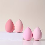 4PCS Pink Makeup Sponge Kit Waterdrop Shape Foundation Blending Sponge Soft Beauty Blender Sponge Flawless For Liquid Cream And