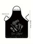 Men's Hair Stylist Graphic Print Work Apron Adjustable Size Bib Apron Fashion Gardening Work Apron (no Rhinestones)