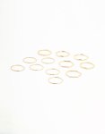 Goldair Gold Thin & Simple Rings 12-PACK - M l
