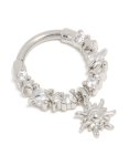 Surgical Steel Cubic Zirconia Celestial Star Drop Clicker Ring